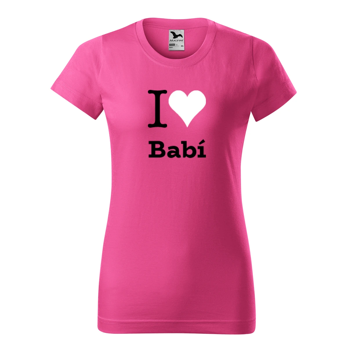 Purpurové dámské tričko I love Babí