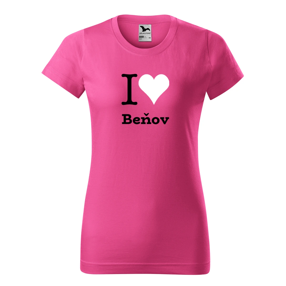Purpurové dámské tričko I love Beňov