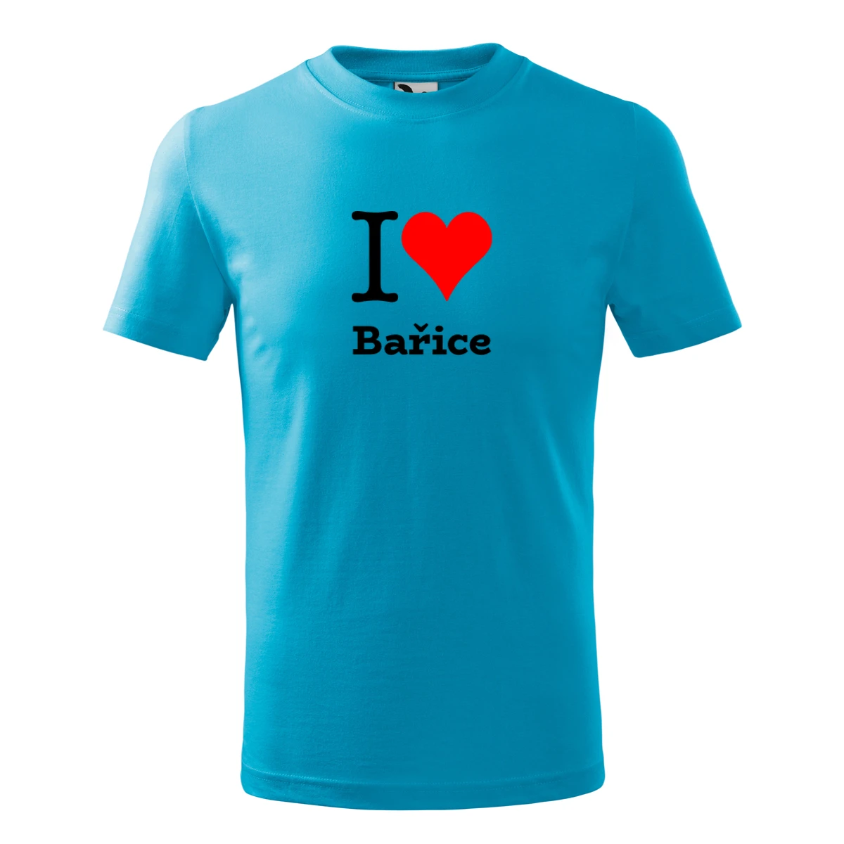 Tyrkysové dětské tričko I love Bařice