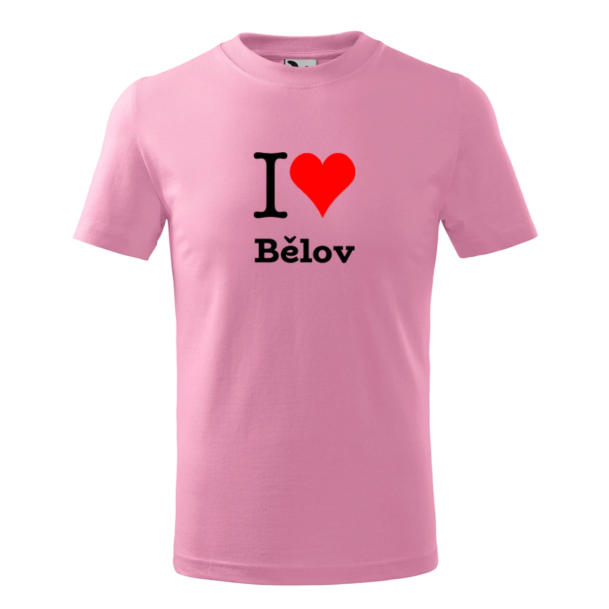 Růžové dětské tričko I love Bělov
