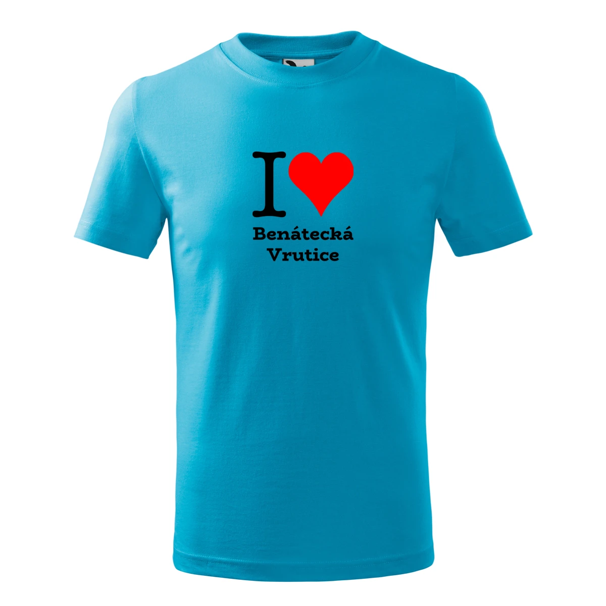 Tyrkysové dětské tričko I love Benátecká Vrutice