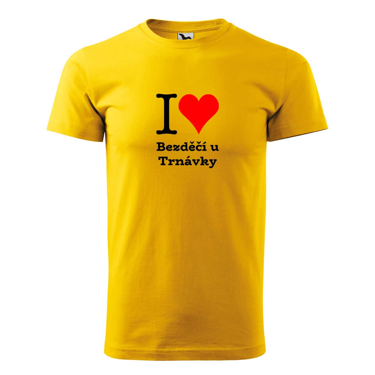 Žluté dětské tričko I love Bezděčí u Trnávky