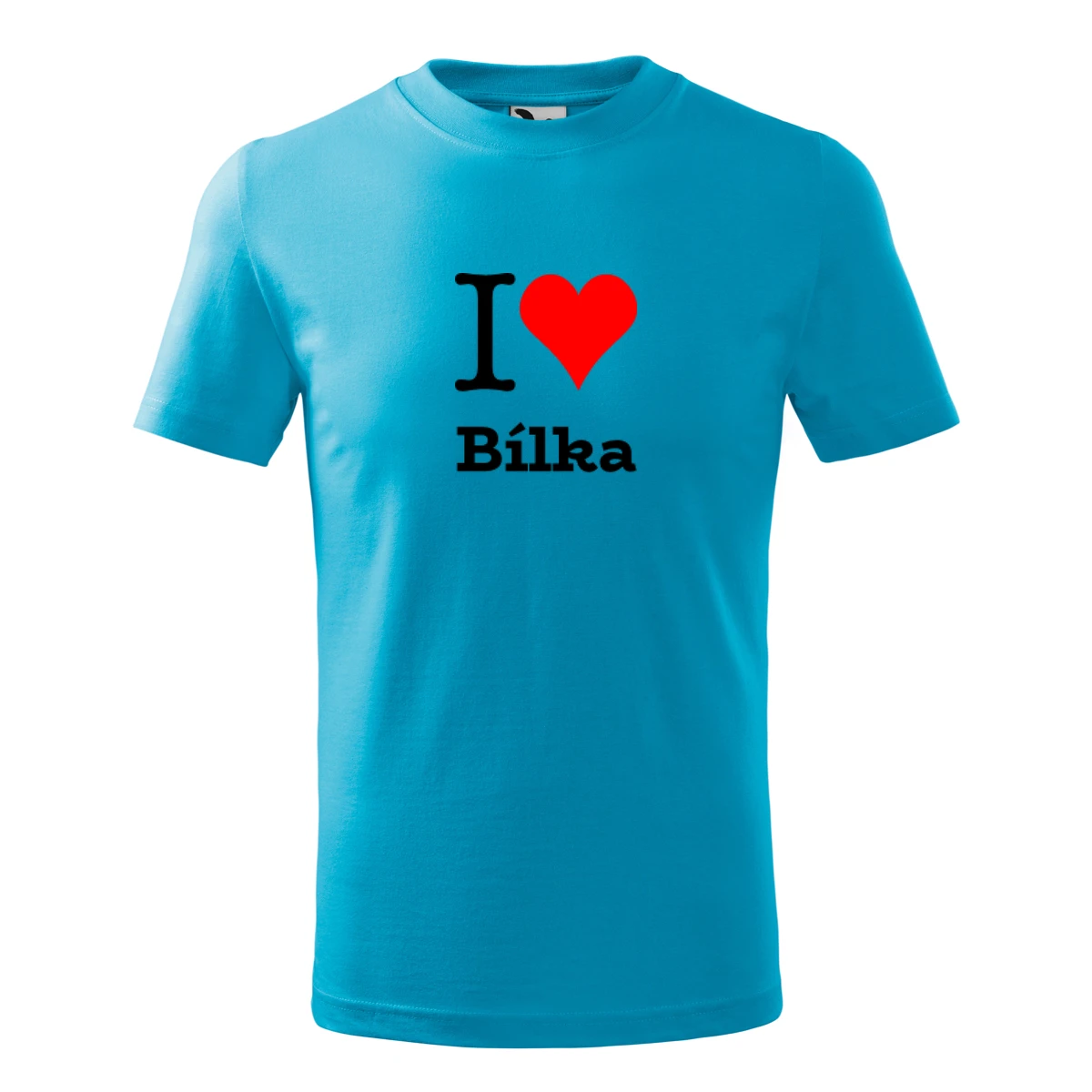 Tyrkysové dětské tričko I love Bílka