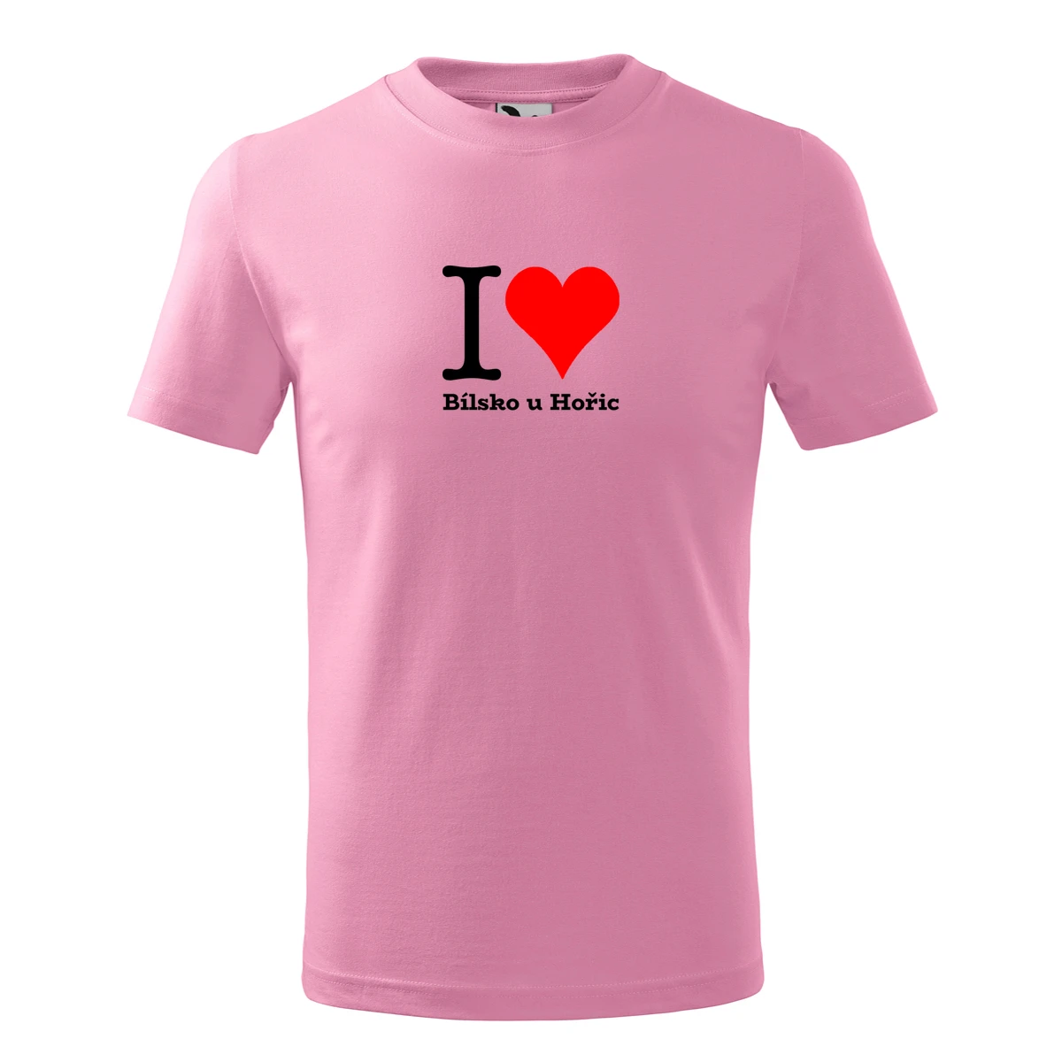 Růžové dětské tričko I love Bílsko u Hořic