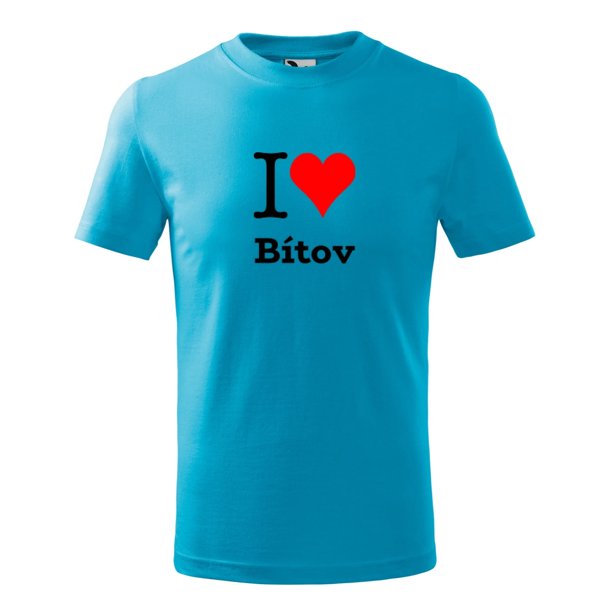 Tyrkysové dětské tričko I love Bítov