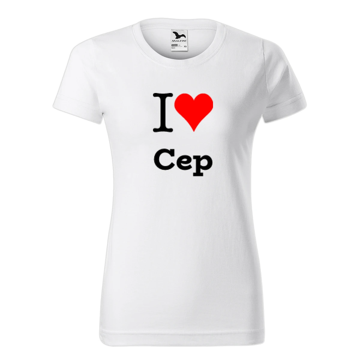 Bílé dámské tričko I love Cep