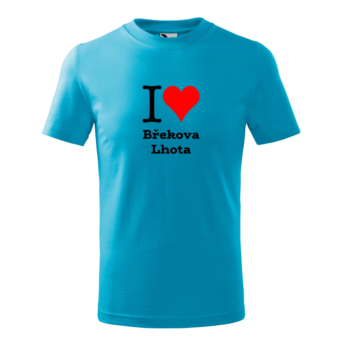 Tyrkysové dětské tričko I love Břekova Lhota