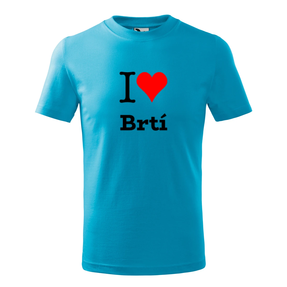 Tyrkysové dětské tričko I love Brtí