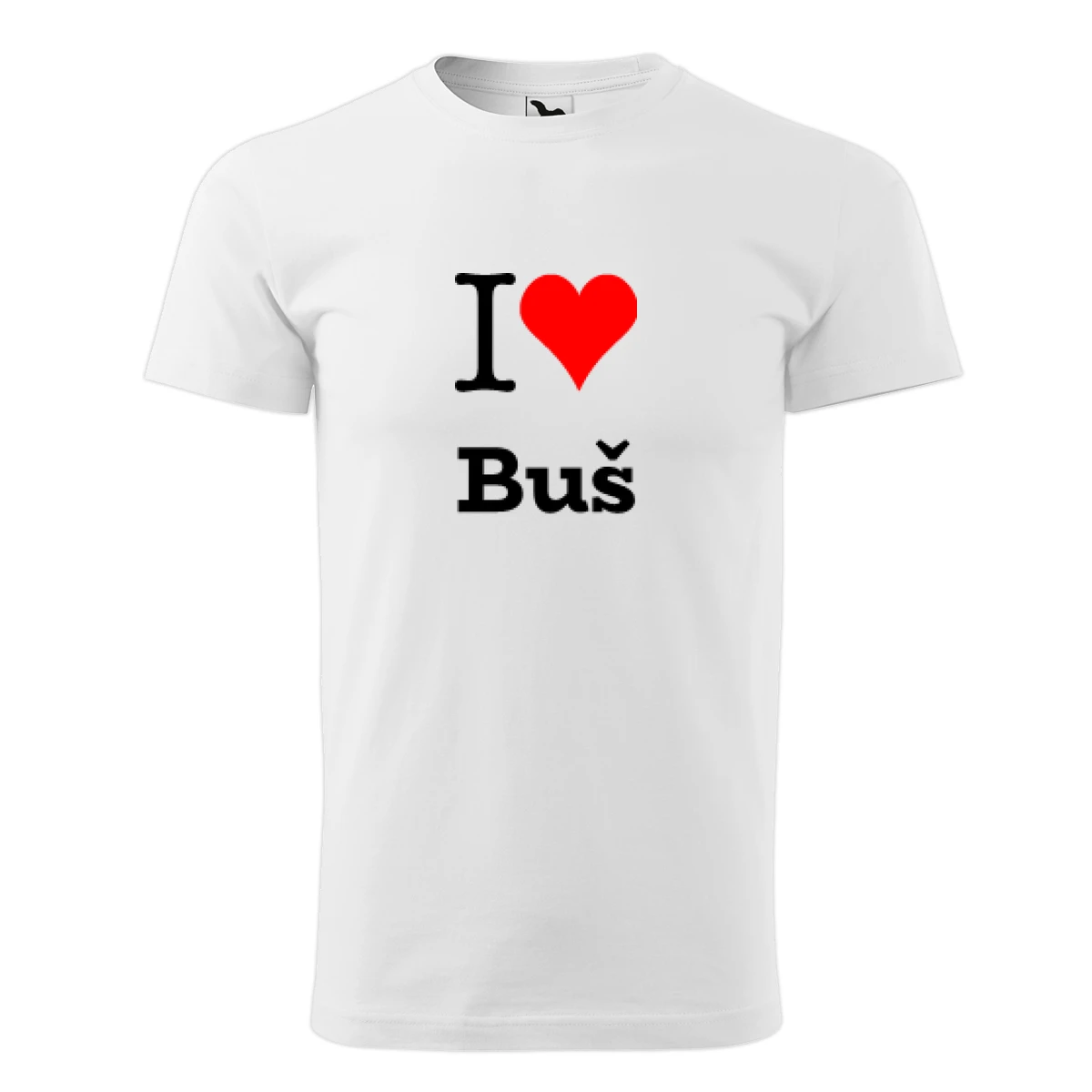 Bílé dětské tričko I love Buš