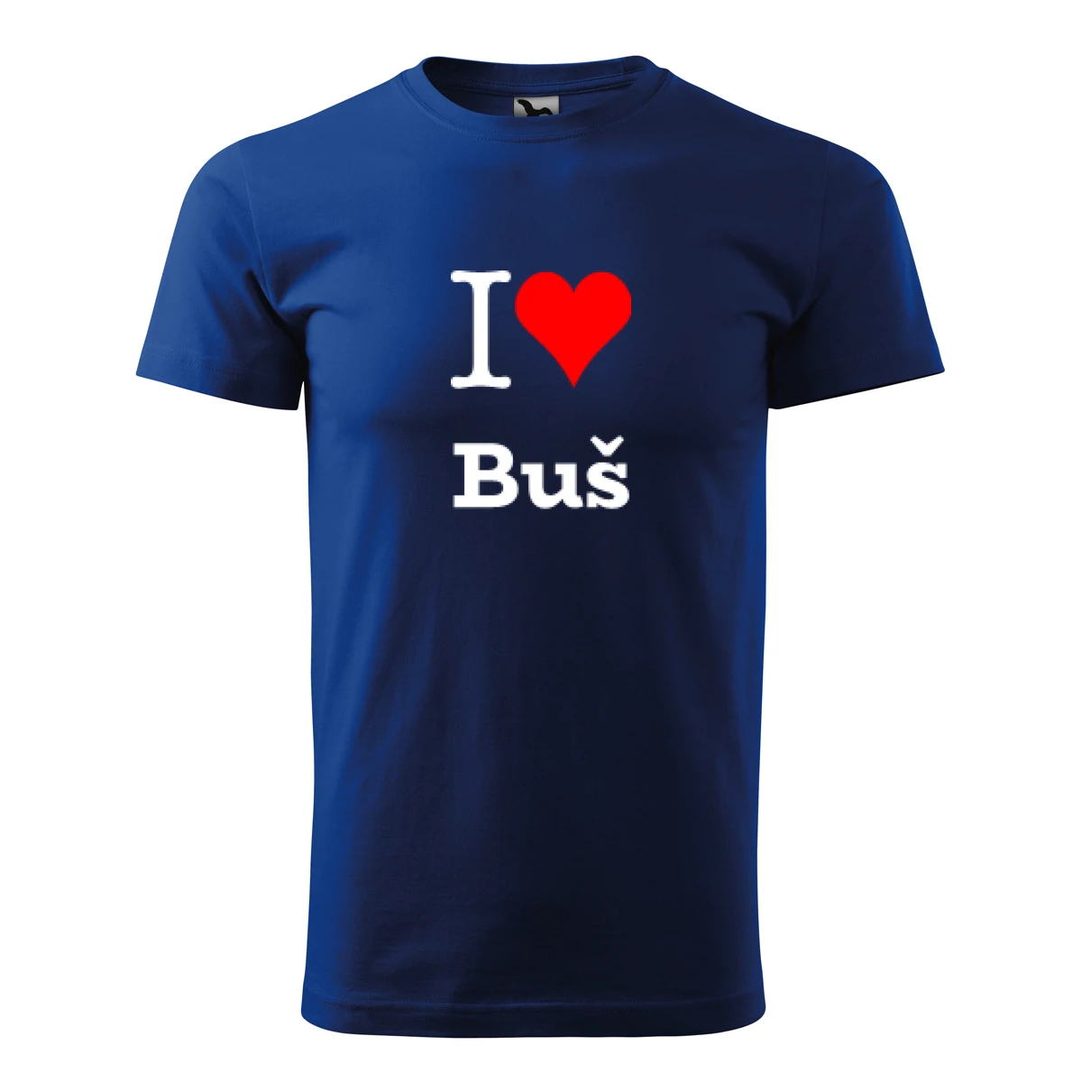 Modré dětské tričko I love Buš