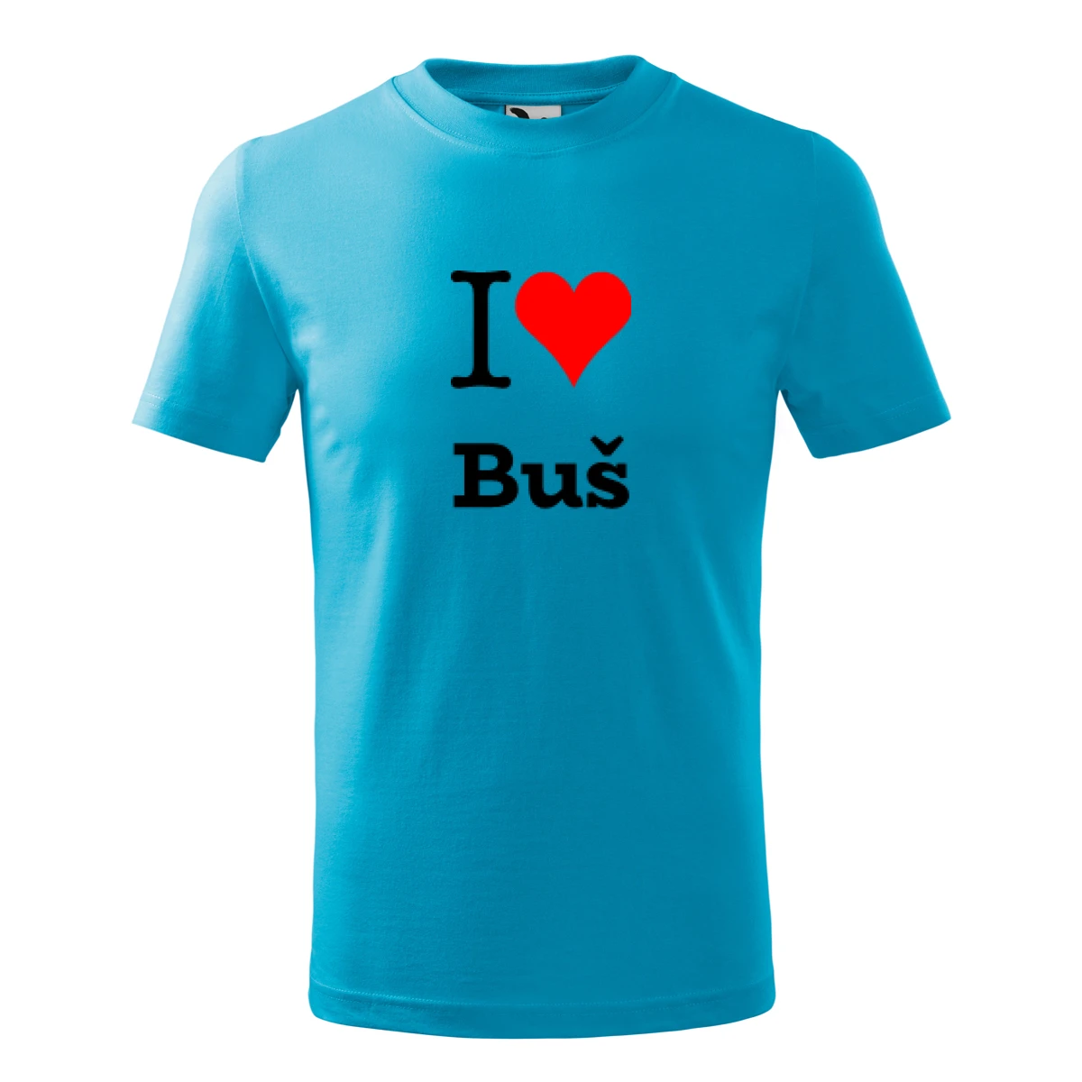 Tyrkysové dětské tričko I love Buš