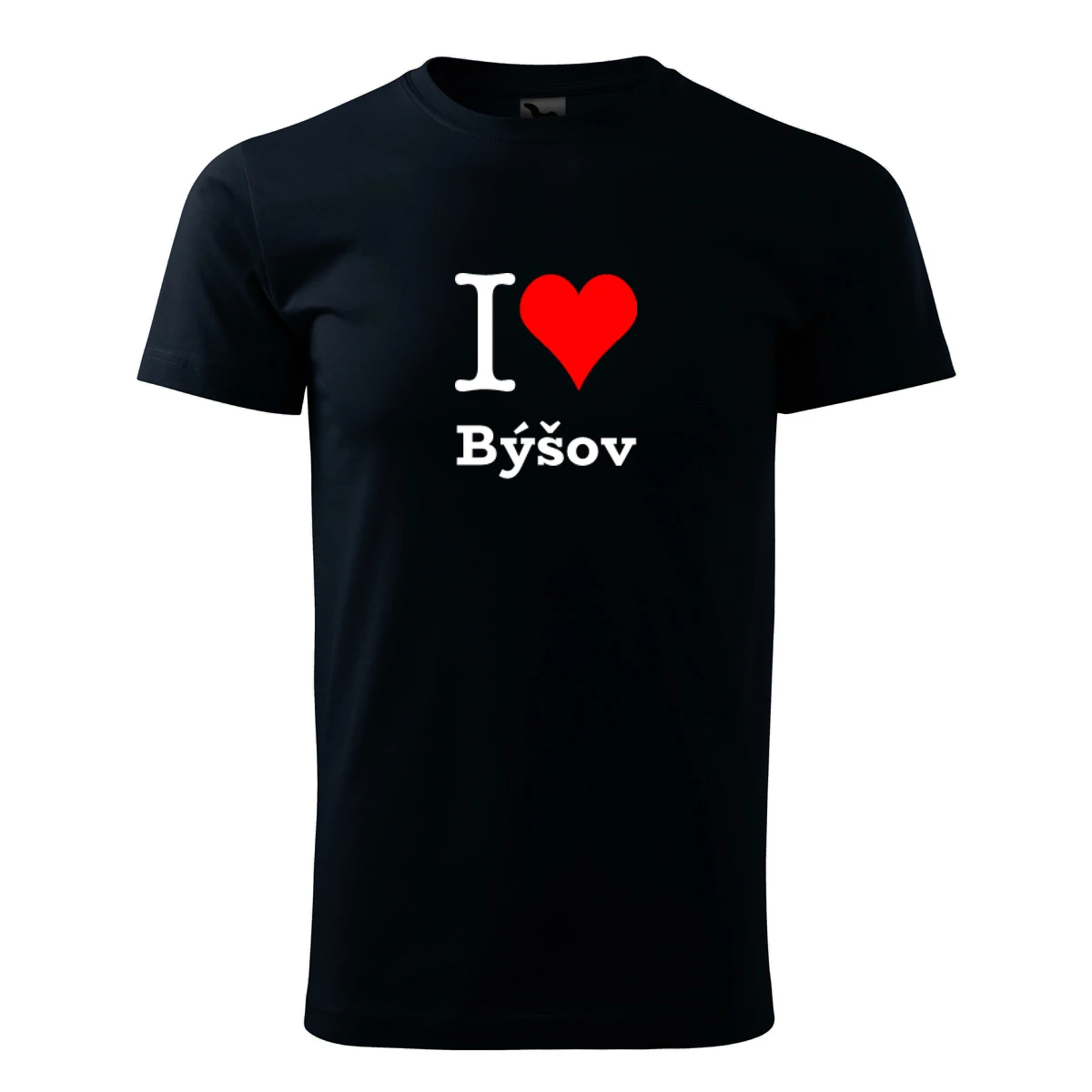 Tmavě modré dětské tričko I love Býšov