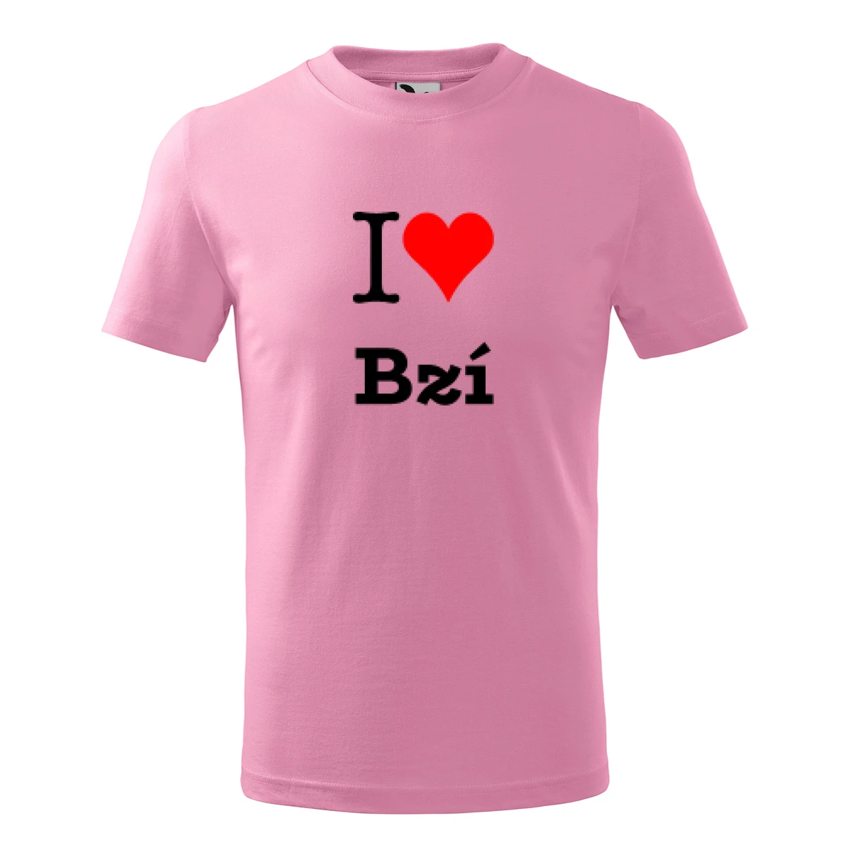 Růžové dětské tričko I love Bzí