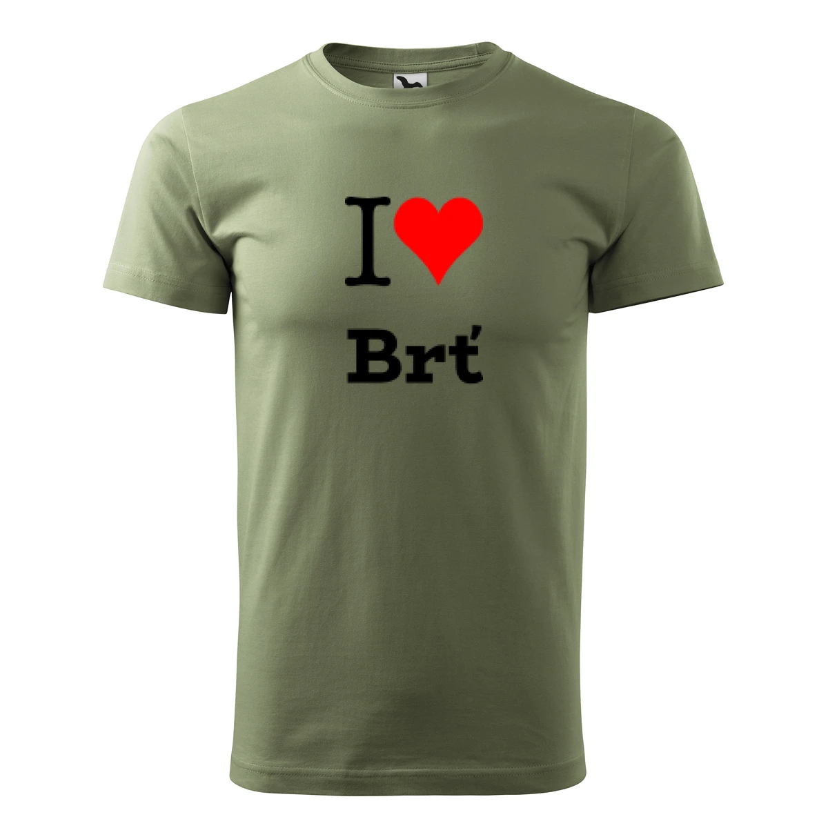Khaki tričko I love Brť