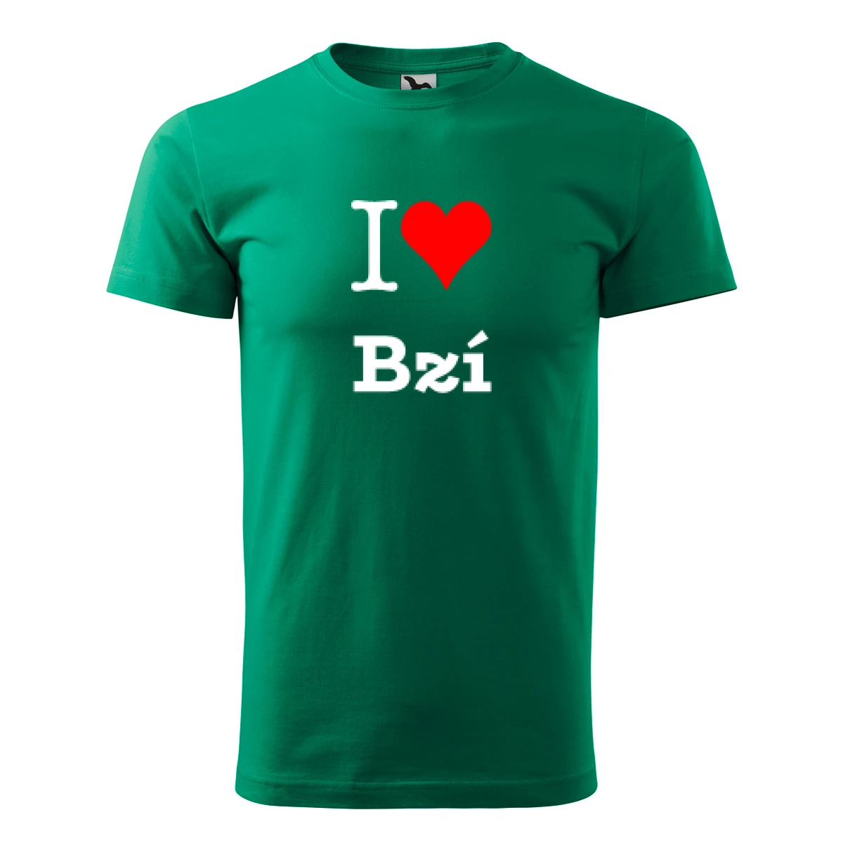 Zelené tričko I love Bzí