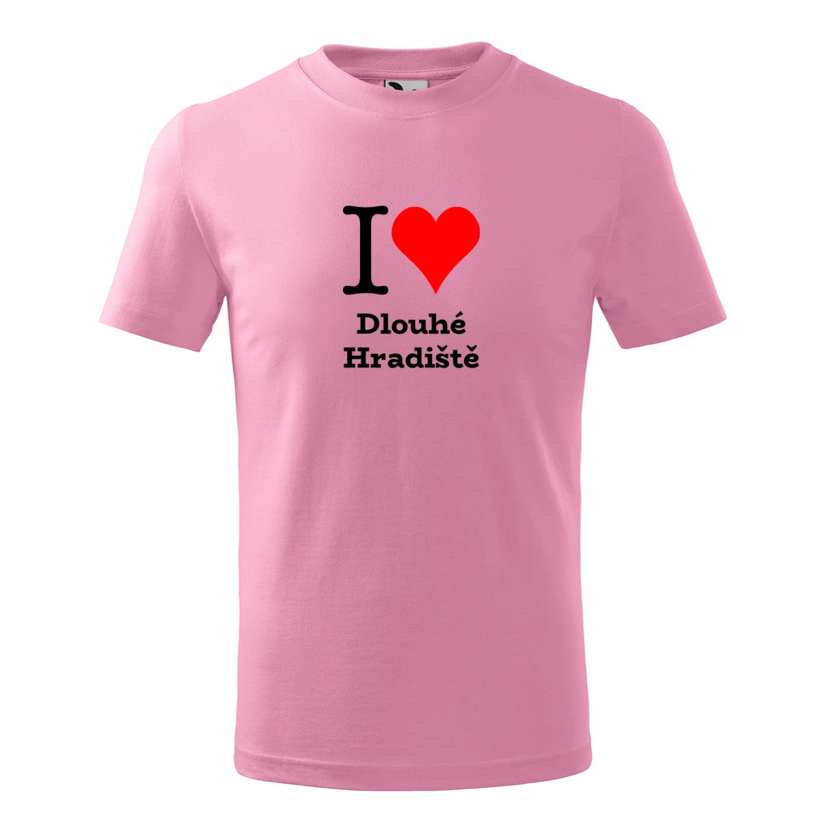 Růžové dětské tričko I love Dlouhé Hradiště