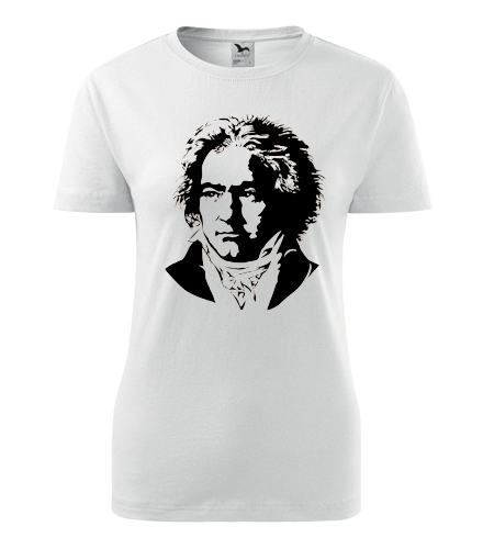 Bílé dámské tričko Beethoven