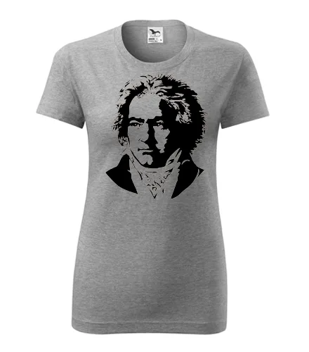 Šedé dámské tričko Beethoven