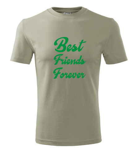 Khaki tričko Best Friends Forever