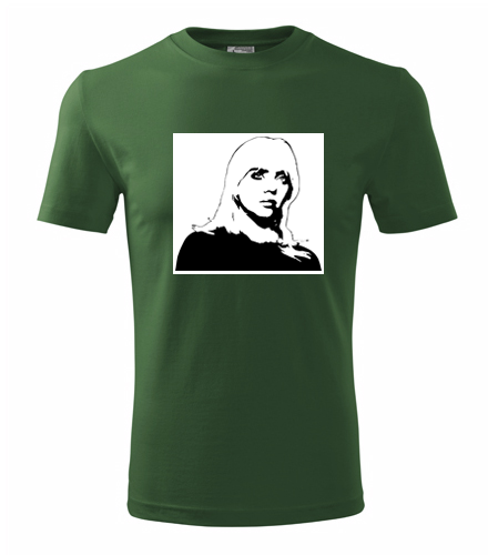 Lahvově zelené tričko Billie Eilish