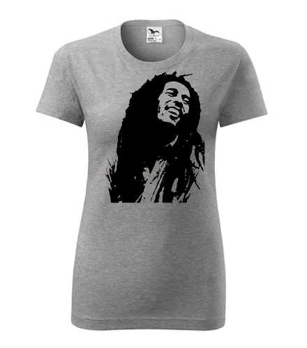 Šedé dámské tričko Bob Marley