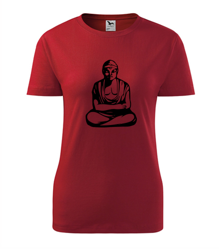 Červené dámské tričko Buddha
