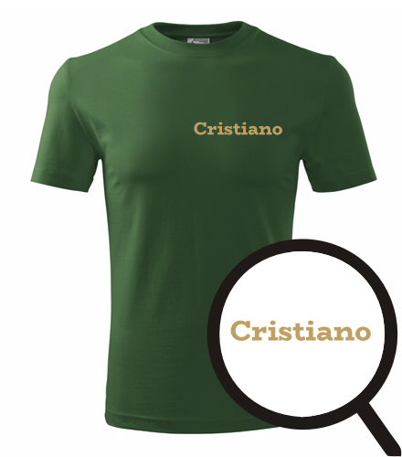 Lahvově zelené tričko Cristiano