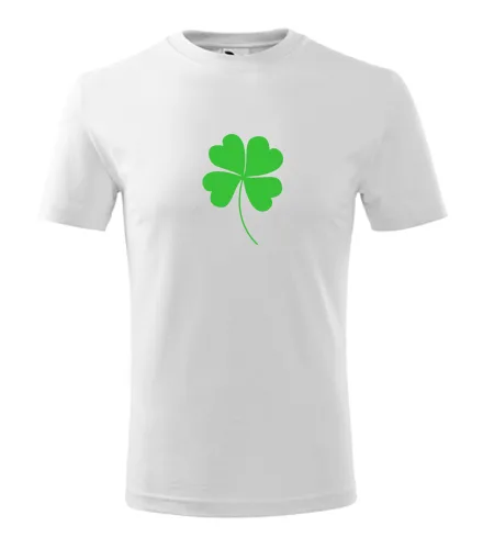 Bílé dětské tričko s čtyřlístkem
