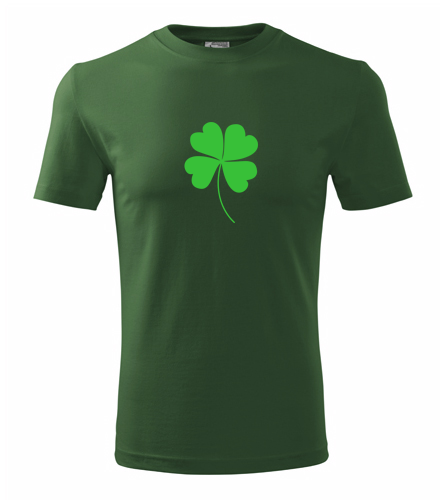 Lahvově zelené tričko s čtyřlístkem