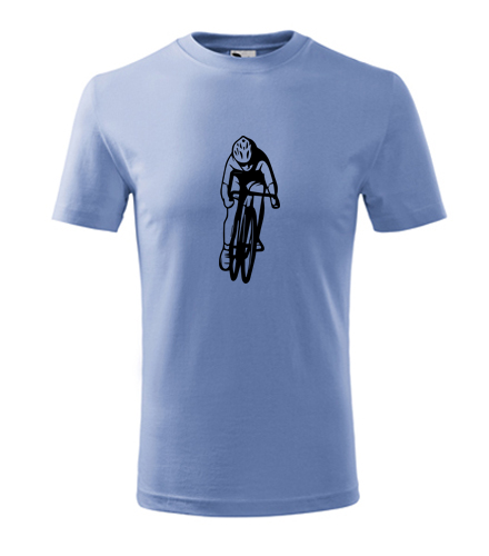 Nebesky modré dětské tričko cyklista