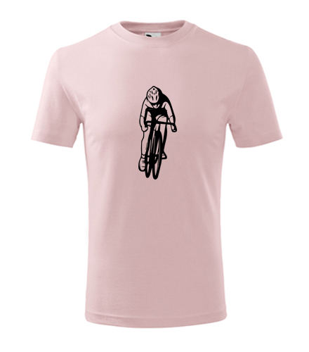 Růžové dětské tričko cyklista