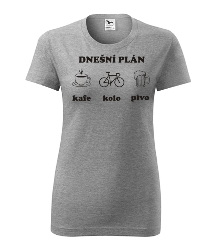 Šedé dámské tričko cyklo plán 2