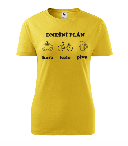 Žluté dámské tričko cyklo plán 2
