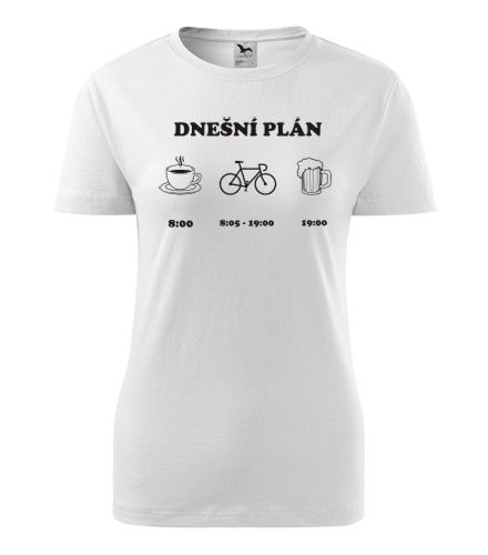Bílé dámské tričko cyklo plán