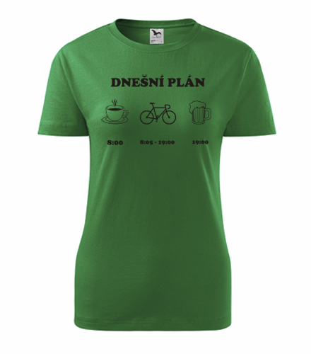 Zelené dámské tričko cyklo plán