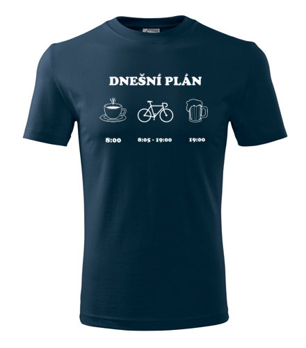 Tmavě modré tričko cyklo plán