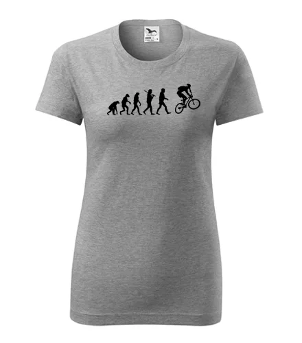 Šedé dámské tričko Evoluce cyklista