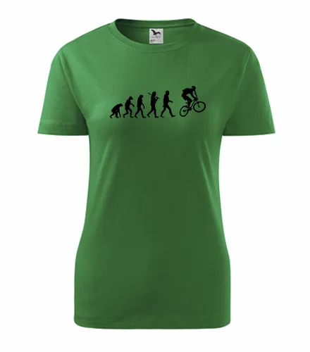 Zelené dámské tričko Evoluce cyklista