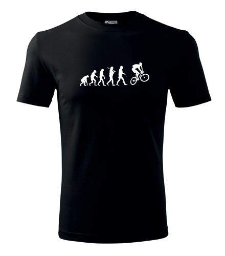 Černé tričko Evoluce cyklista