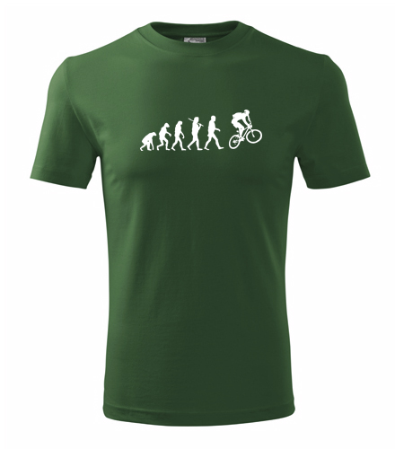 Lahvově zelené tričko Evoluce cyklista