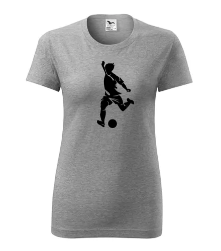 Šedé dámské tričko s fotbalistou 4