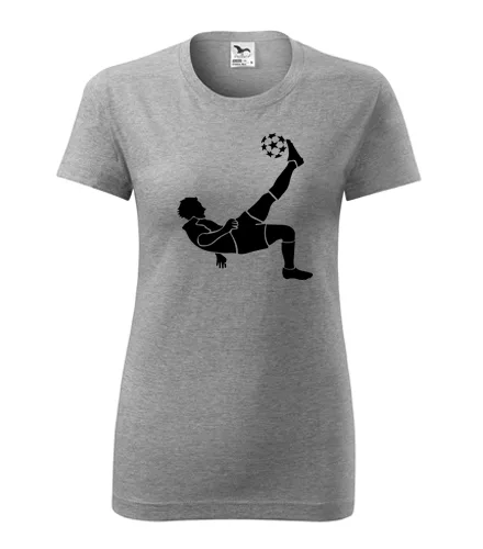 Šedé dámské tričko s fotbalistou 5
