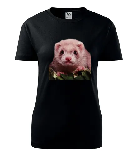 Černé dámské tričko s fretkou