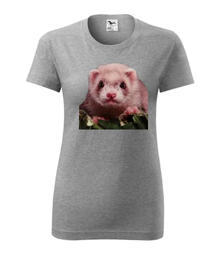 Šedé dámské tričko s fretkou