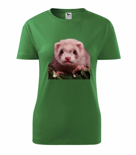 Zelené dámské tričko s fretkou