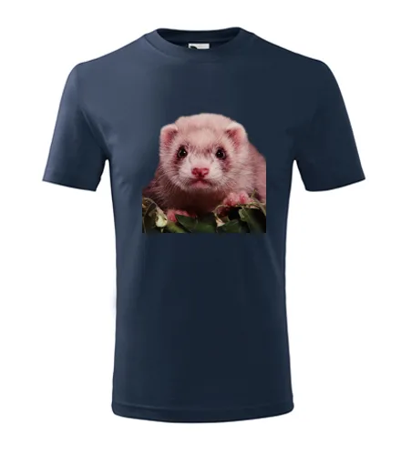 Tmavě modré dětské tričko s fretkou