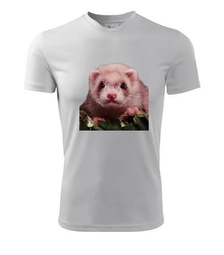 Bílé tričko s fretkou