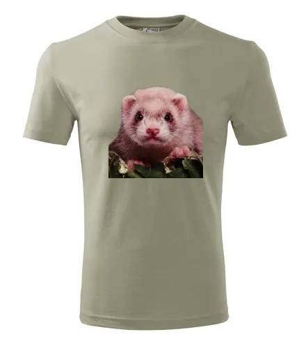 Khaki tričko s fretkou