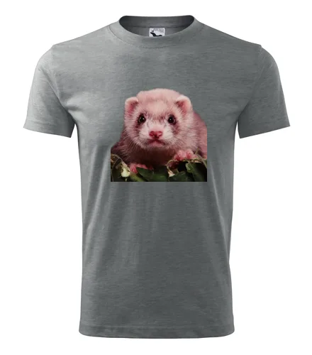 Šedé tričko s fretkou