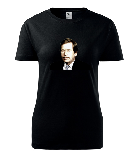 Černé dámské tričko Václav Havel kresba